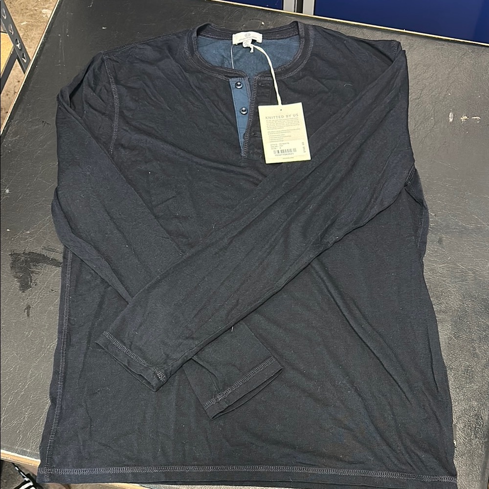 Ag Adriano Goldschmied Navy Long Sleeve Tee